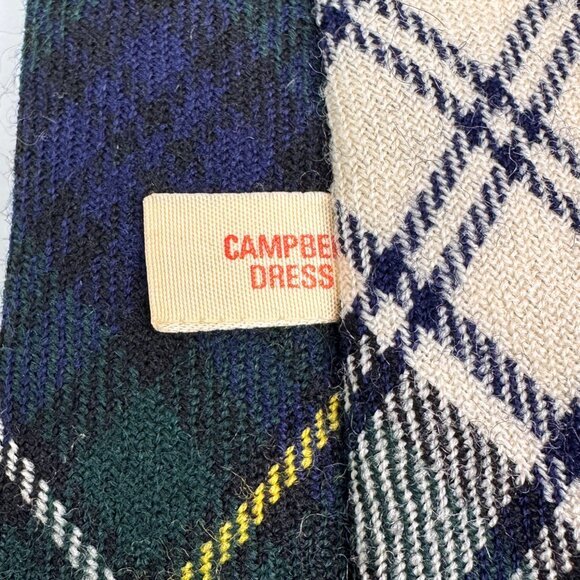 Campbell Dress Tartan Plaid Tie By Lochcarron 100% Wool Mens 56"x3" - Picture 3 of 7